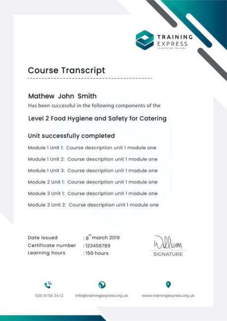 Certificate – Training Express