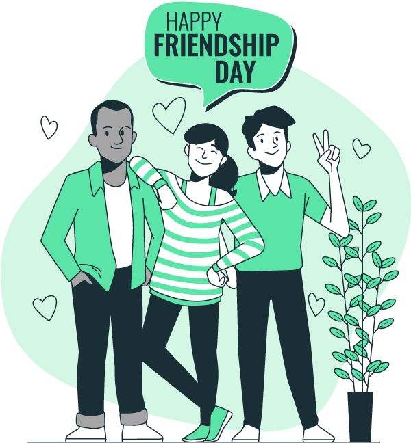Happy friendship day hand drawing lettering Vector Image-saigonsouth.com.vn