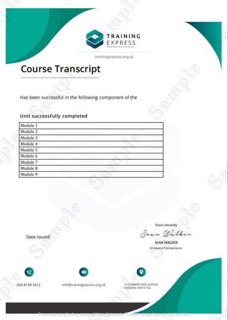 Certificate – Training Express