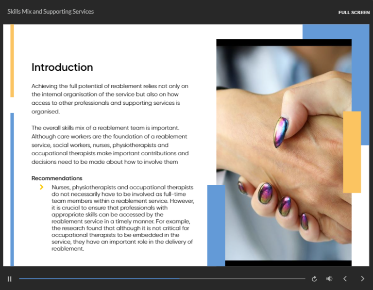 Reablement Skills for Caregivers in the UK