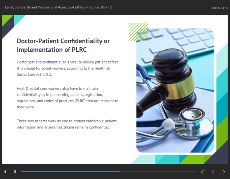 Legal and Ethical Practice of Health and Social Care