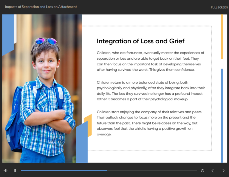 Separation and Loss of Attachment in Childhood
