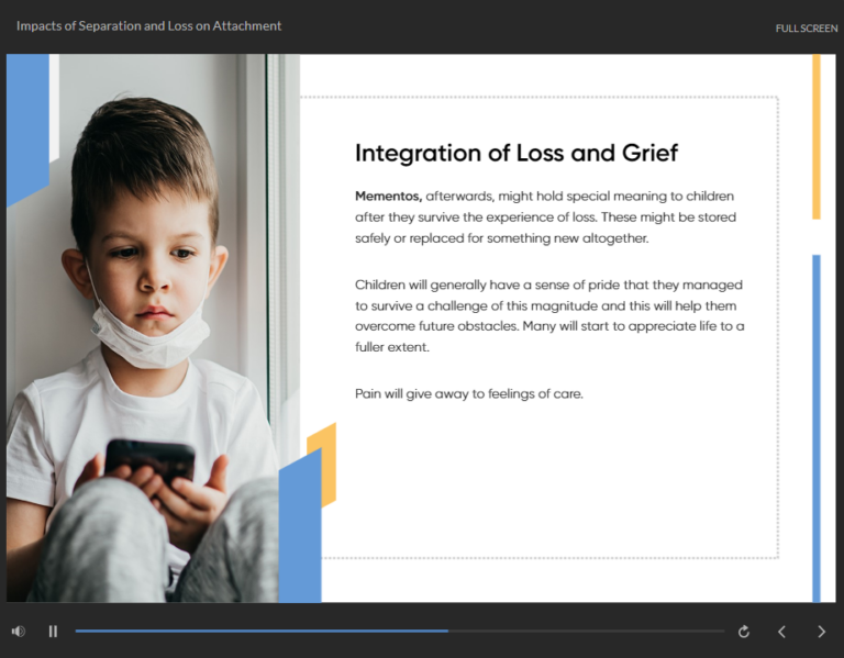 Separation and Loss of Attachment in Childhood