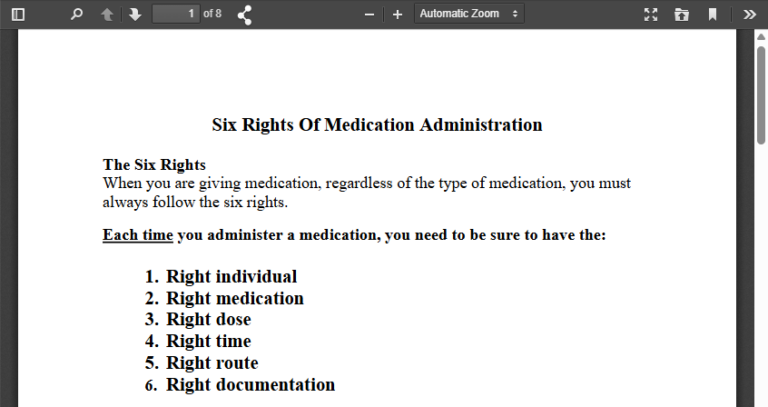 Rights Of Medication Administration
