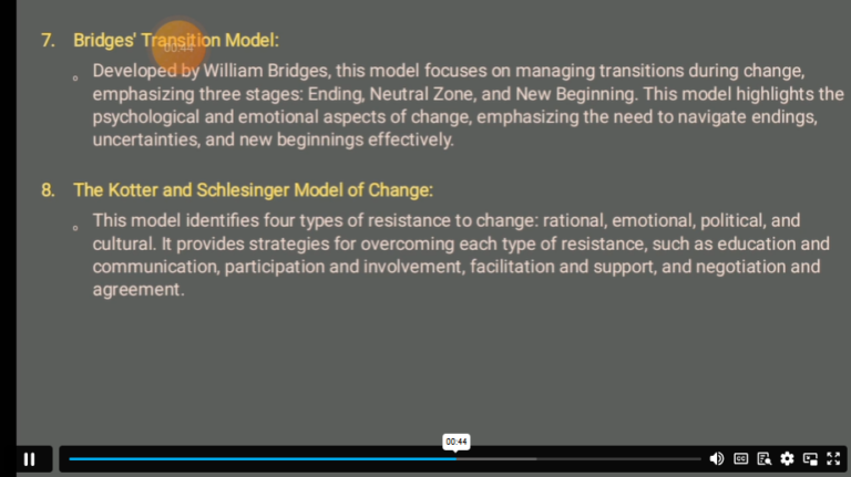 Bridges’ transition model