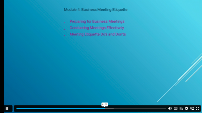 Business meeting etiquette