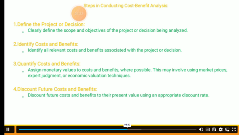 Steps in conducting cost benefit analysis