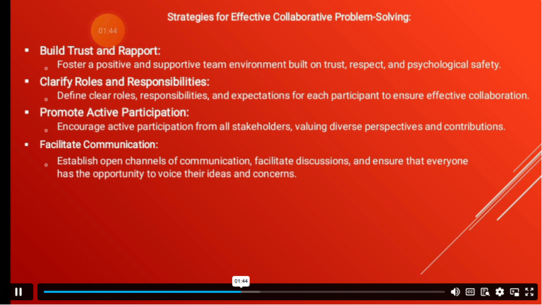 Strategies for effective collaborative problem solving