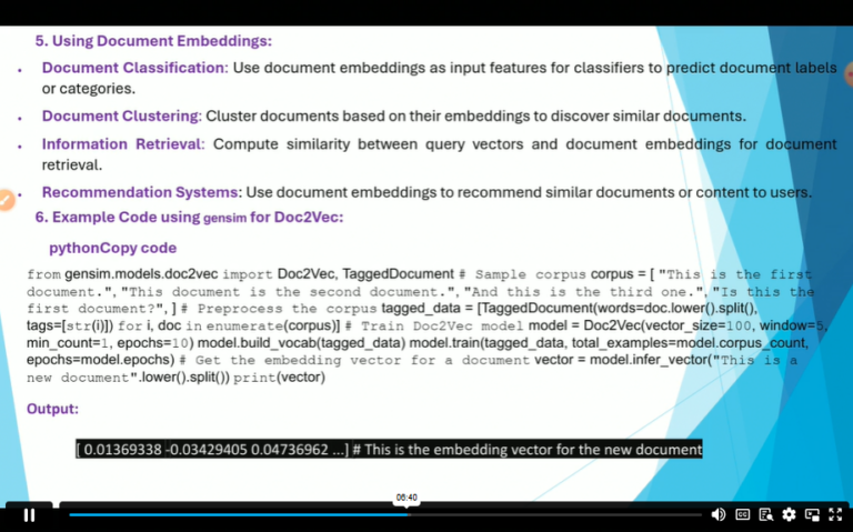 Using Document Embeddings