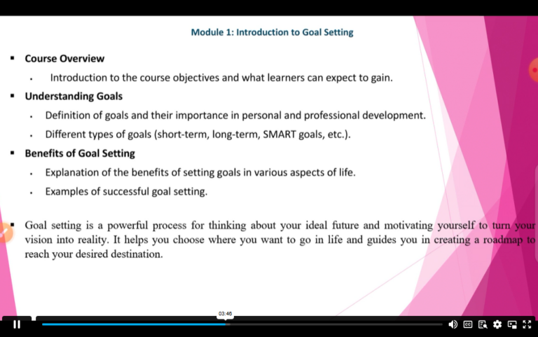 brief introduction to Goal Setting