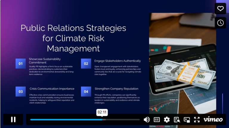 Public Relations Strategies for Climate Risk Management