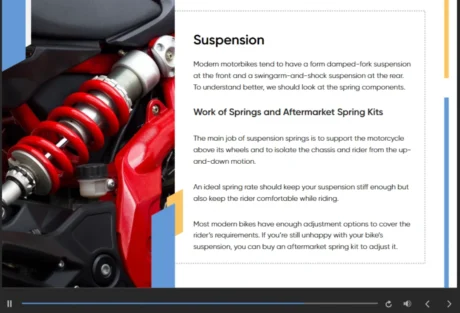 Sneak Peek of Motorbike Mechanic Course