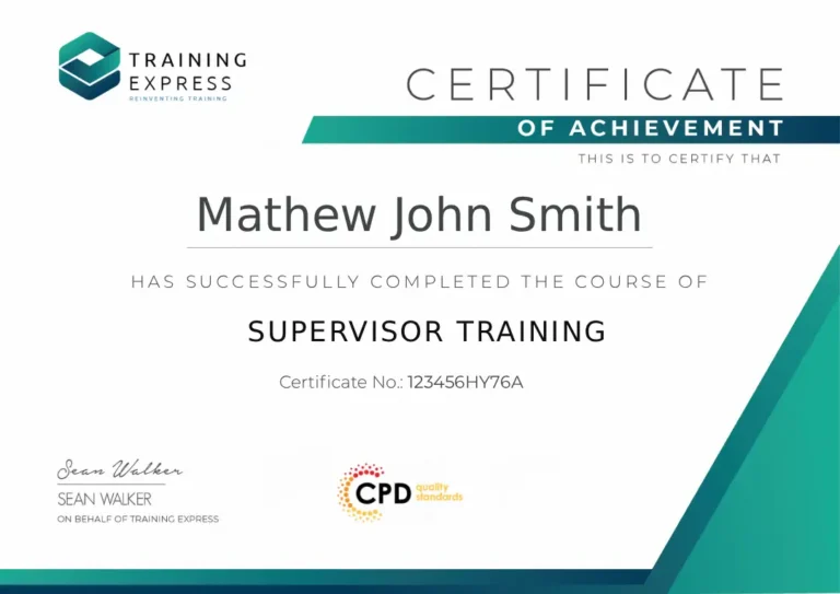 Supervisor Training Certification