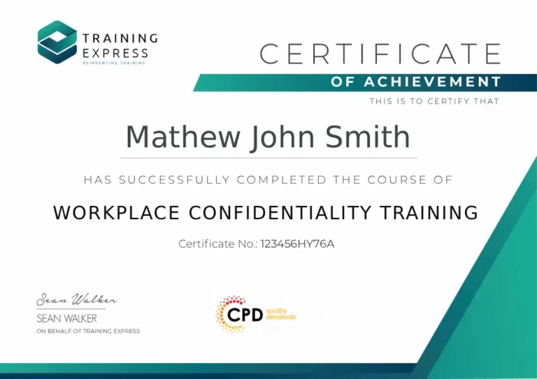 Workplace Confidentiality Training Certification