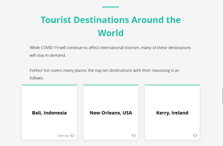 Tourist Destinations in the New Normal World