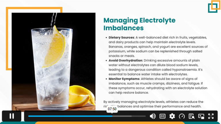 Module 5 Nutrition and Hydration for Sports Safety