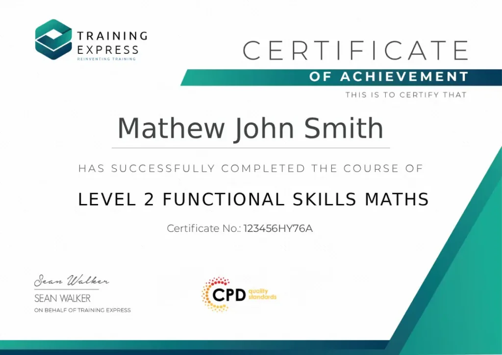 Certification of Level 2 Functional Skills Maths