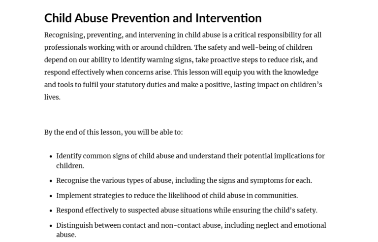 Module 03 Child Abuse Prevention and Intervention