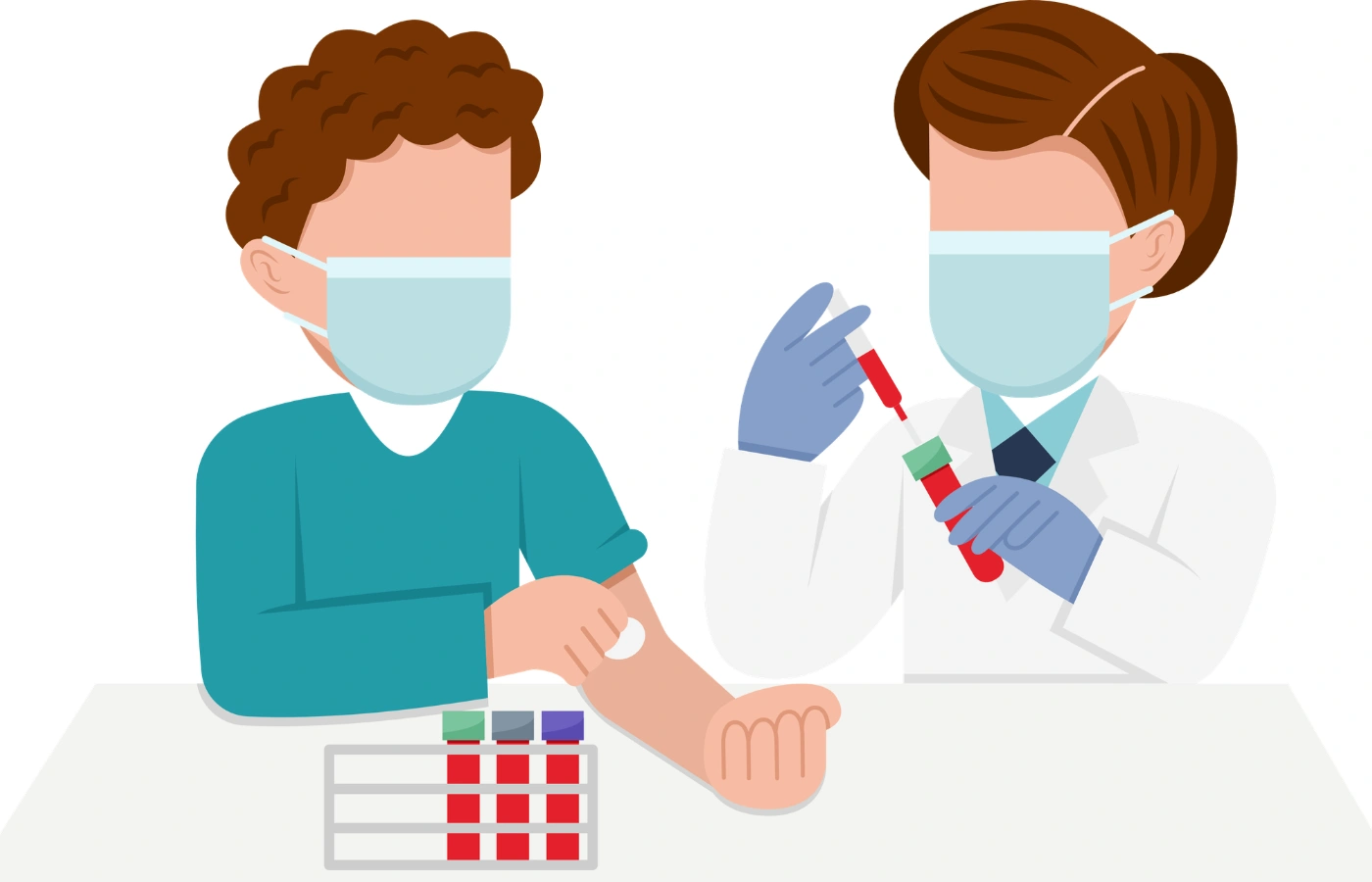 Phlebotomist preparing for a blood collection