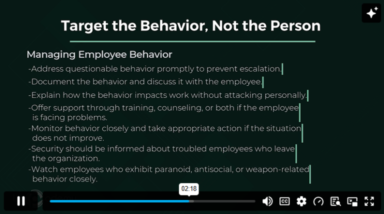 M12- Lecture – Managing Workplace Violence