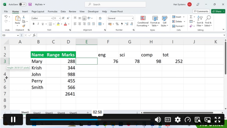 Modifying Rows and Column lengths
