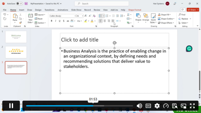 Slide Text Alignments